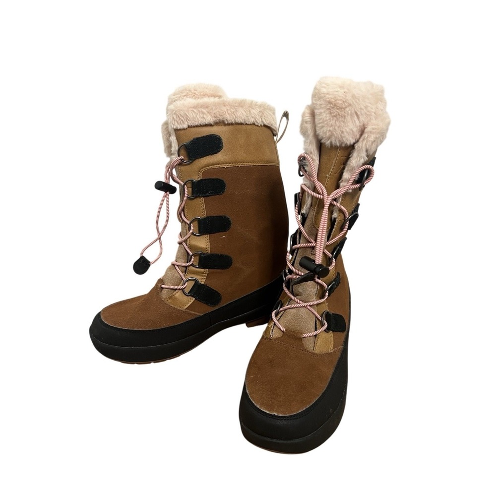 Target‎ All in Motion Wm Sz 5 Furry Snow Boots Adjustable Loop Ecolite Sherpa